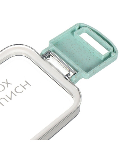 Контейнер пищевой пластик, 8х20х11 см, зеленый, прямоугольный, трехуровневый с приборами, Y4-6464