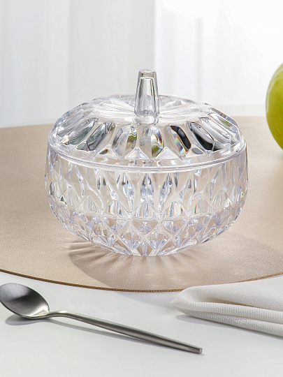 Сахарница пластик, 12х10.5 см, с крышкой, Альтернатива, Богема, М389