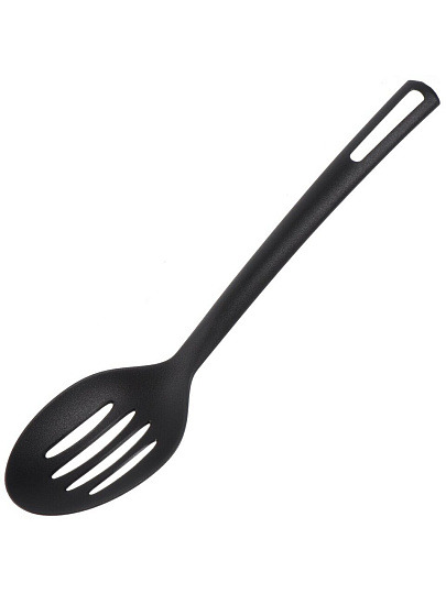 Ложка поварская нейлон, с прорезями, навеска, черная, Daniks, Turin, YW-KT309-5