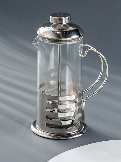 Френч-пресс 350 мл, стекло, нержавеющая сталь, Primo, 007221