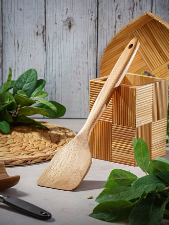 Лопатка кулинарная акация, 34х8х1.6 см, навеска, UT42534A3
