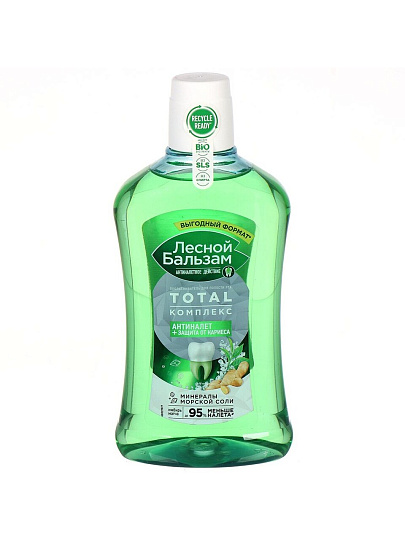 Ополаскиватель для полости рта Лесной бальзам, Total Антиналет+Защита от кариеса, 800 мл