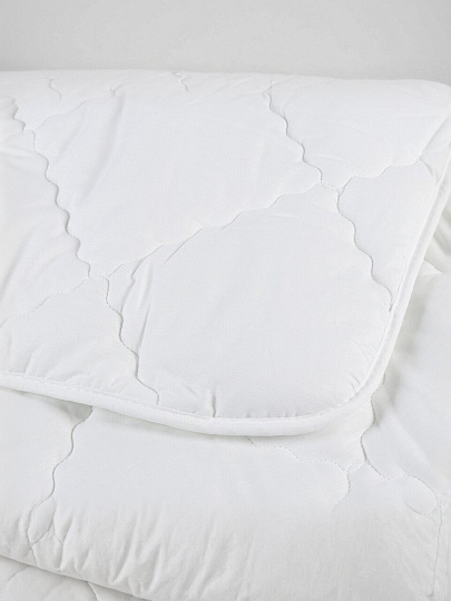 Одеяло 1.5-спальное, 140х205 см, Премиум, Лебяжий искусственный пух, 300 г/м2, всесезонное, чехол хлопок, кант, Столица Текстиля