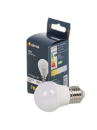 Лампа светодиодная E27, 7 Вт, 60 Вт, 220 В, шар, 3000 К, теплый белый свет, Lofter