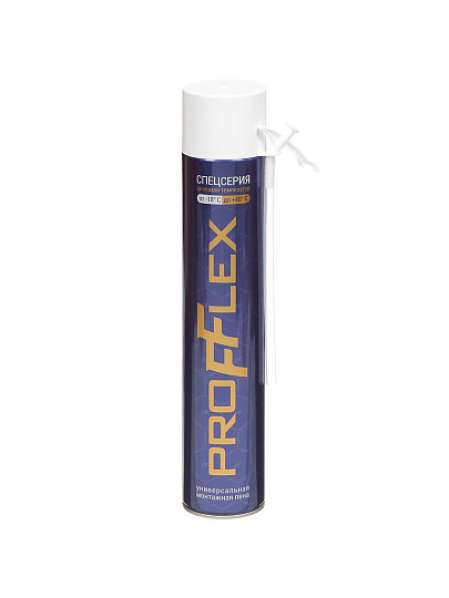 Пена монтажная Profflex, Спецсерия, бытовая, 30 л, 750 мл, 380 г, всесезонная, 00058