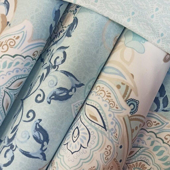 Постельное белье 2-спальное, простыня 215х220 см, 2 наволочки 70х70 см, пододеяльник 175х215 см, Для Snoff, поплин, Лесли 4617-1+4617а-1