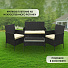 Мебель садовая Green Days, Веранда, коричневая, стол, 79х50х38 см, 2 кресла, 1 диван, подушка, подушка бежевая, Т2023-3298 - фото 11