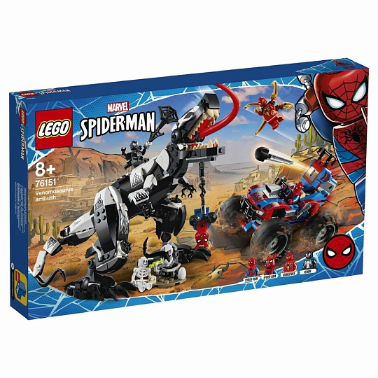 Конструктор Lego, Super Heroes, Человек-Паук: Засада на веномозавра, 7-9 лет, 640 деталей, 76151