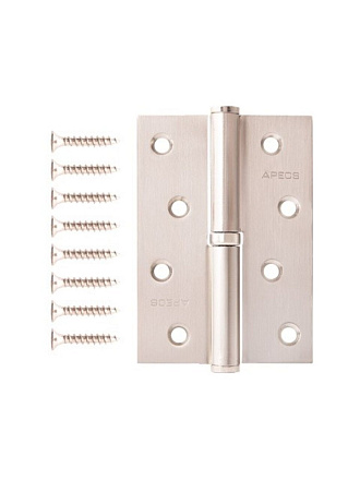 Петля врезная для деревянных дверей, Apecs, 100х70х3 мм, правая, B-Steel-NIS-R, 13695, с подшипником, матовый никель