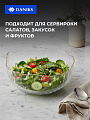 Салатник стекло, круглый, 17х8 см, 0.62 л, отвод золотом, Алмаз, Daniks, B150104/Y4-9203 - фото 3