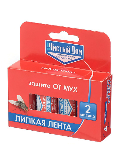 Инсектицид от мух, лента липкая, 4 шт, Чистый Дом