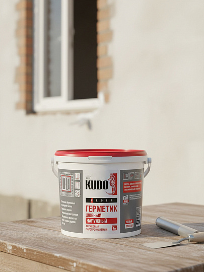 Герметик акриловый, шовный, KUDO, Proff, SMS-351, 7000 г, паропроницаемый, наружный, белый