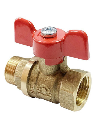 Кран для воды, 1/2'', г-ш, латунь, ручка-бабочка, DN 15, Valfex