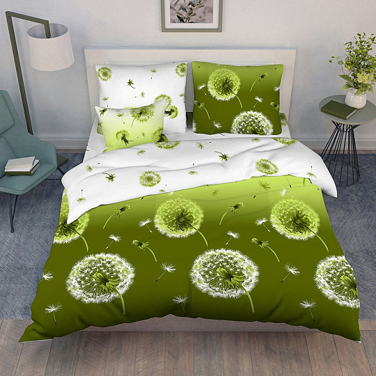 Постельное белье 2-спальное, простыня 200х216 см, 2 наволочки 70х70 см, пододеяльник 175х215 см, Василиса, бязь, Дуновение ветра 3413/1