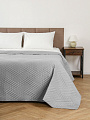 Покрывало 180х200 см , 100%пэ, стеган, Silvano, Сетка, сер - фото 4