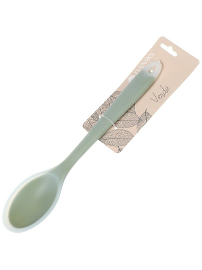 Ложка поварская силикон, 27 см, навеска, Daniks, Verde, Y4-8870