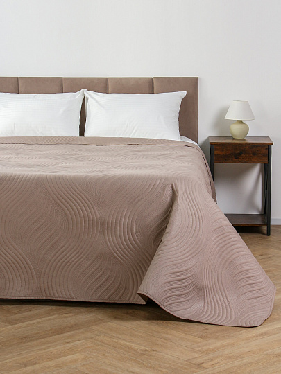 Покрывало евро, 220х240 см, 100% полиэстер, стеганое, Silvano, Модерн, бежевое