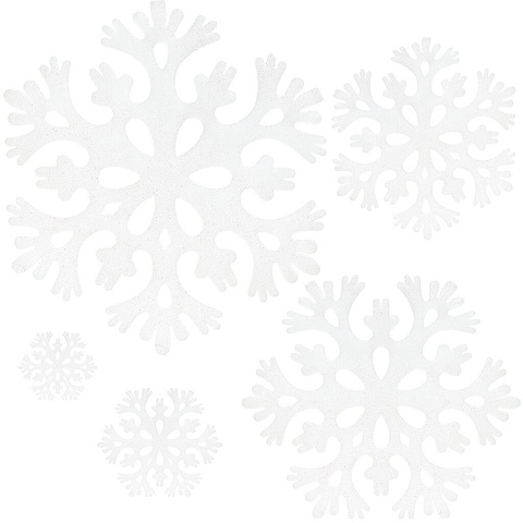 Набор елочных украшений Снежинка, 5 шт, белый, 40 см, пластик, SYXH18-062