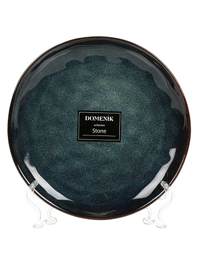 Тарелка десертная, керамика, 20.8 см, круглая, Stone Midnight, Domenik, DMD282