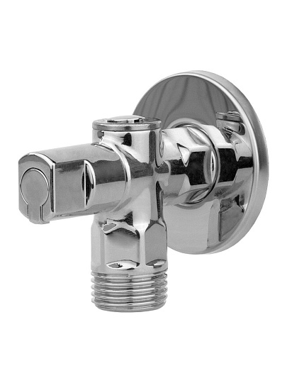 Кран для бытовой техники, 1/2&quot;, ш-ш, латунь, угловой, шаровой универсальный, ГОСТ, Хром-Polish, MasterProf