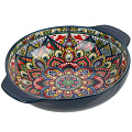 Салатник фарфор, круглый, 6 см, 25х20.5х6 см, с ручками, Arabesque, 860083, синий
