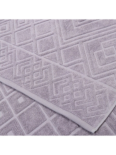 Полотенце банное 70х140 см, 100% хлопок, 450 г/м2, жаккард, Ромбы 4443, Авангард, пепельное, 233, Россия