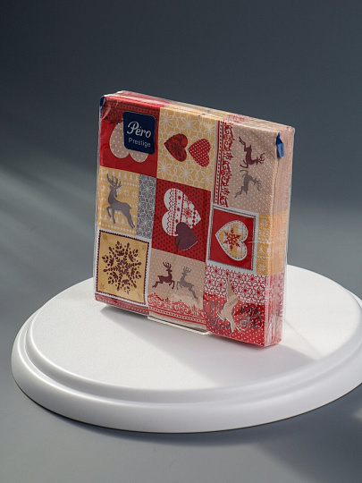 Салфетки Pero, Deluxe Счастье, 20 шт, 3 сл, 33х33 см, 1138