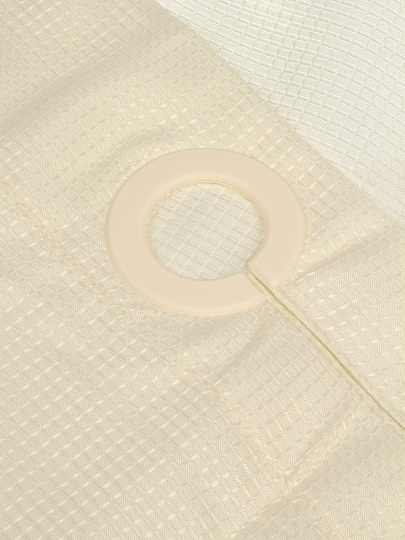 Штора для ванн 180х180 см, ПЭ, Однотонная молочная, с люверсами, Y4-11156