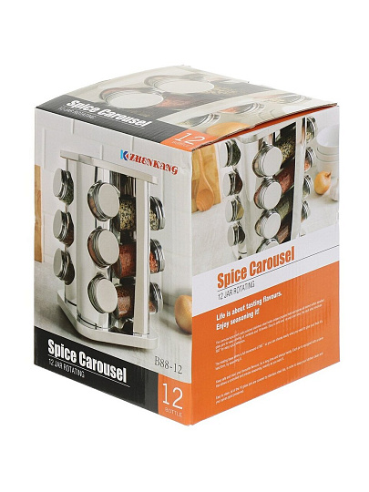 Набор для специй стекло, пластик, 13 шт, Черный, Y4-5464