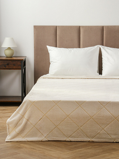 Плед 200х240 см, микрофибра, 100%пэ, 280г, Silvano, Валерия, бежевый