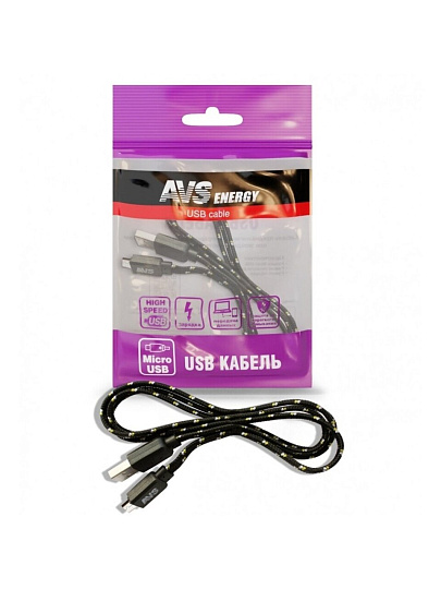 Кабель micro USB, AVS, MR-321, 1 м, A78607S