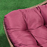 Подвесное кресло Кокон, 1-мест, 125х105х195 см, 100 кг, Груша, кофейное, ротанг, подушка бордовая, Y6-1803 - фото 2