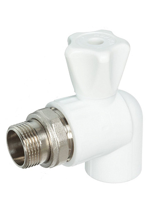 Кран для радиатора угловой, полипропилен, d25х3/4