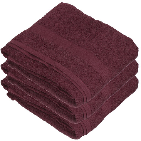Полотенце банное, 100х150 см, Вышневолоцкий текстиль, 400 г/кв.м, темно-фиолетовое Россия