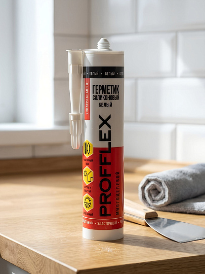Герметик силиконовый, многоцелевой, Profflex, 260 мл, белый