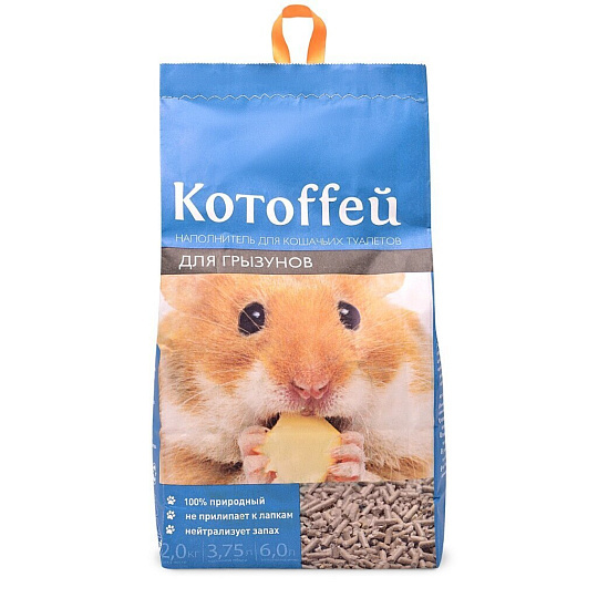 Наполнитель для лотка древесный, 6 л, 2 кг, для грызунов, Котоffей