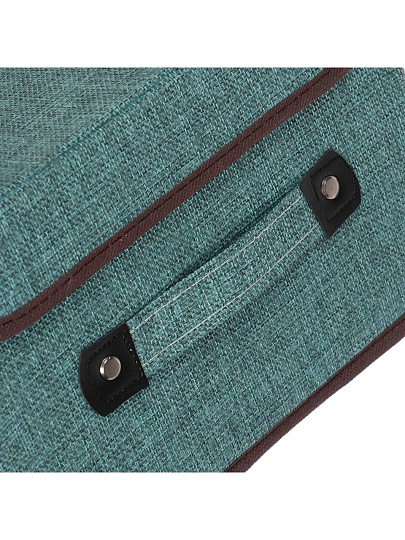 Кофр для хранения, 1 секция, с крышкой, складной, 27х20х16 см, нетканое полотно, с ручкой, с крышкой, зеленый, Y4-7831