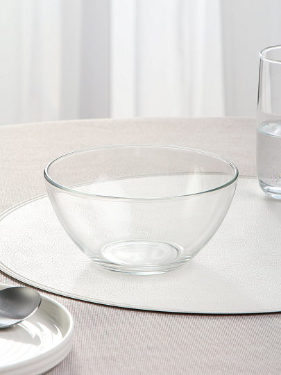Салатник стекло, круглый, 16х8 см, Гладкий, ОСЗ, 09С1425