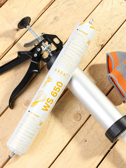 Герметик силиконовый, Kronbuild, WS650, 600 мл, атмосферостойкий, черный