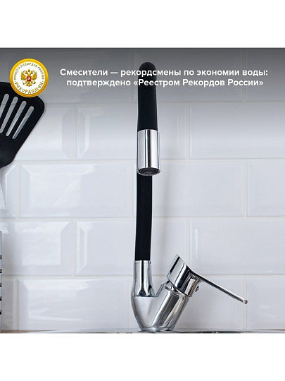 Смеситель для кухни, РМС, гибкий излив, с картриджем, SL137BL-016F
