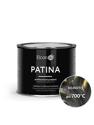 Эмаль Elcon, Patina, декоративная, термостойкая, быстросохнущая, глянцевая, золото, 0.2 кг