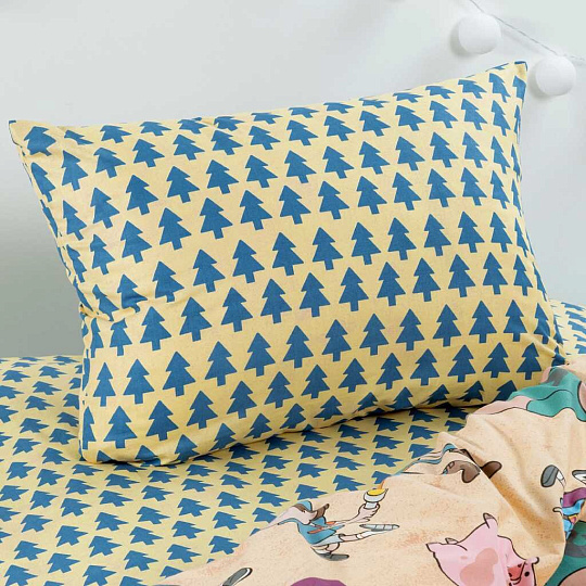 Постельное белье детское 1.5-спальное, простыня 150х214 см, 1 наволочка 70х70 см, пододеяльник 143х215 см, Crazy Getup, перкаль, Гравити Фолз вид 1 431557