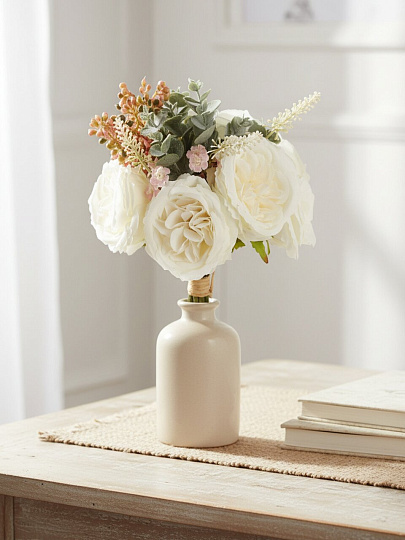 Цветочный букет искусственный Пионы, декоративный, 26 см, 535-361