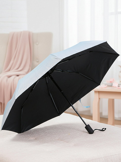 Зонт складной автомат, 8 спиц, 55 см, цвета пастель , ручка черная, в ассортименте, Y4-11572