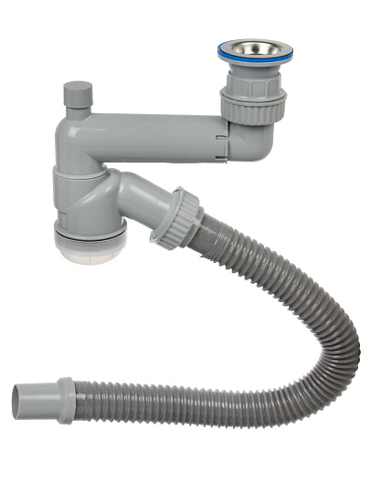 Сифон для мойки, 1" 1/2х40, полипроп, с отвод,с гофрой, NORDFORM Orio, Д-7008