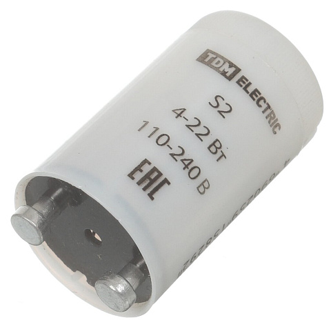 Стартер для ламп, 110-240 В, 4-22 Вт, алюминиевые контакты, TDM Electric, S2, SQ0351-0021