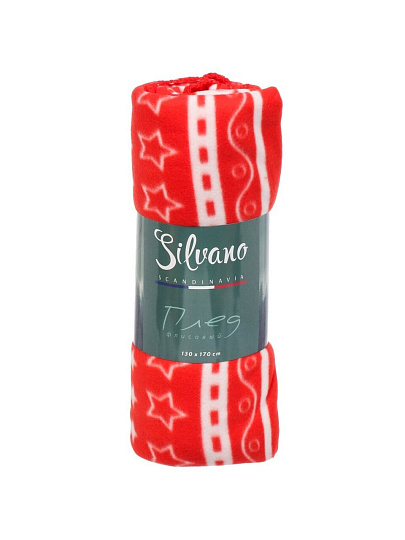 Плед 1.5-спальный, 130х170 см, флис, 100% полиэстер, Silvano, Волшебная скандинавия, красный