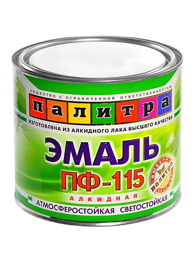 Эмаль Палитра, ПФ-115, алкидная, глянцевая, белая, 1.9 кг