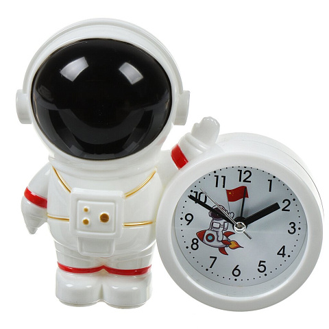 Часы-будильник настольные, 14.5х6.2х13.3 см, пластик, в ассортименте, Космонавт, Y6-6066