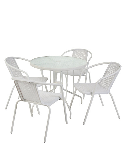 Мебель садовая стол, 80х72 см, 4 стула, стул 56х50х73 см, C010239